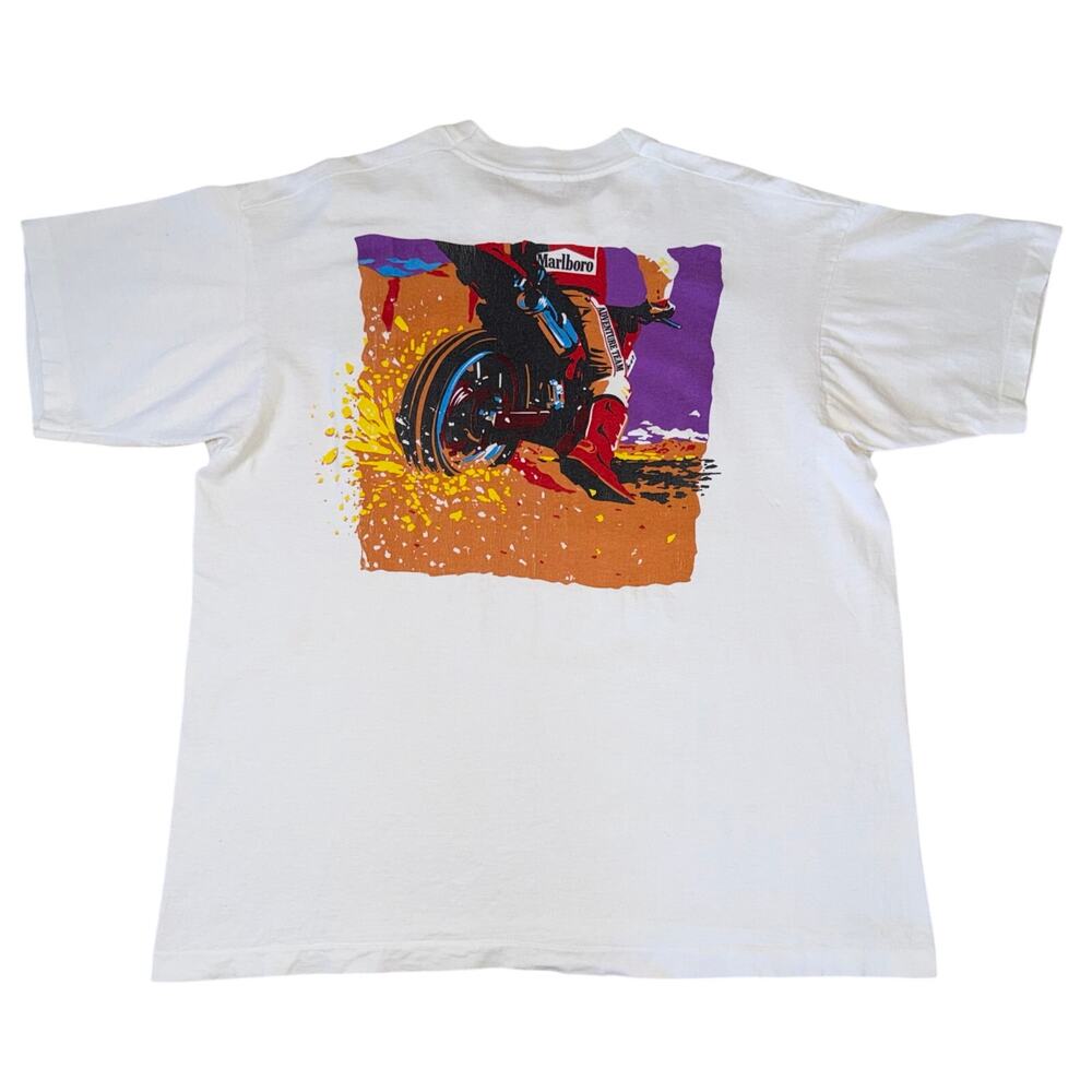 Vintage 90s Marlboro Adventure Team Pocket T-Shirt | Dirt Bike Motocross |‎ XL